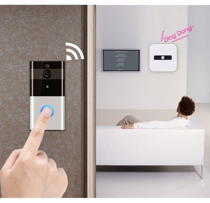 720P WiFi Smart Video Doorbell – Wireless Intercom PIR Motion Detection Night Vision SD Card Support