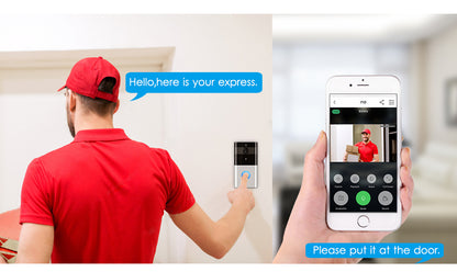 720P WiFi Smart Video Doorbell – Wireless Intercom PIR Motion Detection Night Vision SD Card Support