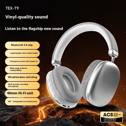 TEX-T9 Wireless Bluetooth Headset – Over-Ear Head-Mounted Stereo Headphones