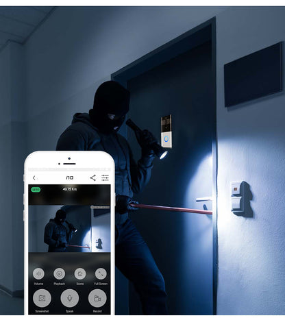 720P WiFi Smart Video Doorbell – Wireless Intercom PIR Motion Detection Night Vision SD Card Support