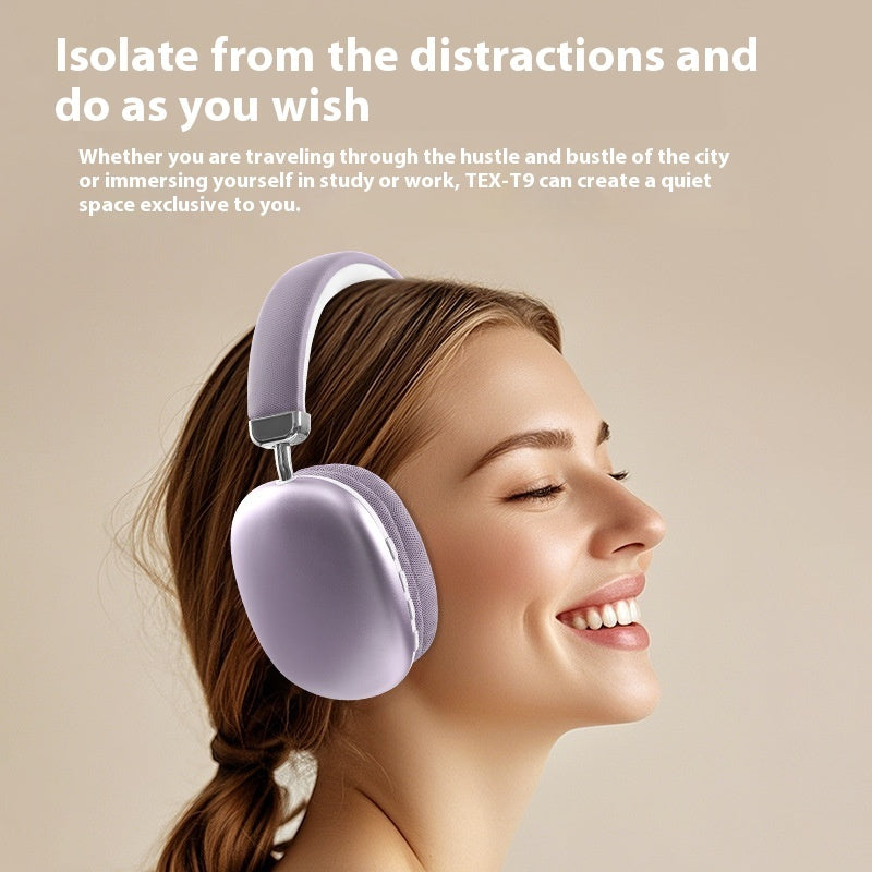 TEX-T9 Wireless Bluetooth Headset – Over-Ear Head-Mounted Stereo Headphones