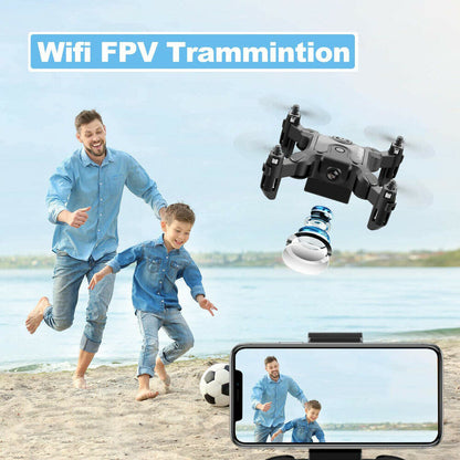 AU V2 Mini Foldable Drone with HD Camera – WiFi FPV Selfie RC Quadcopter